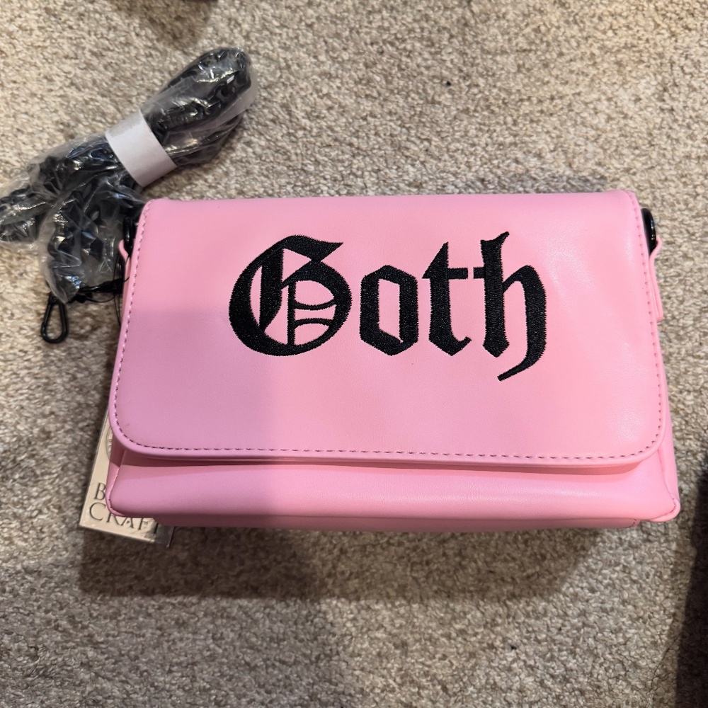 Blackcraft Cult GOTH Pink  Limited Edition Red Crossbody Chain Purse/Bag